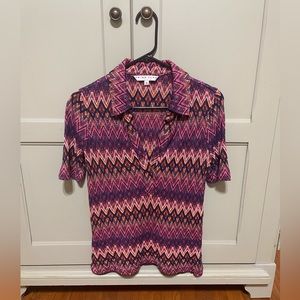 Trina Turk Collared Knit Top